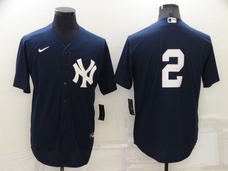 Men New York Yankees 2 No Name Blue Game Nike 2022 MLB Jersey